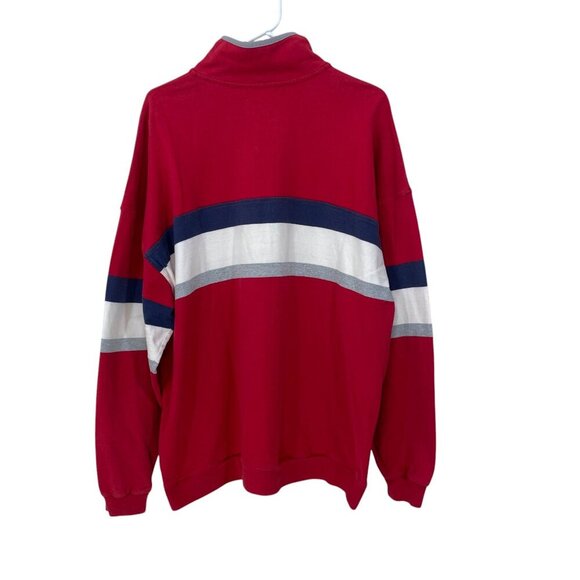 Vtg 80s LL Bean Rugby Shirt Men's XL Red Cotton Jersey Colorblock MADE IN‎ USA - Picture 3 of 6